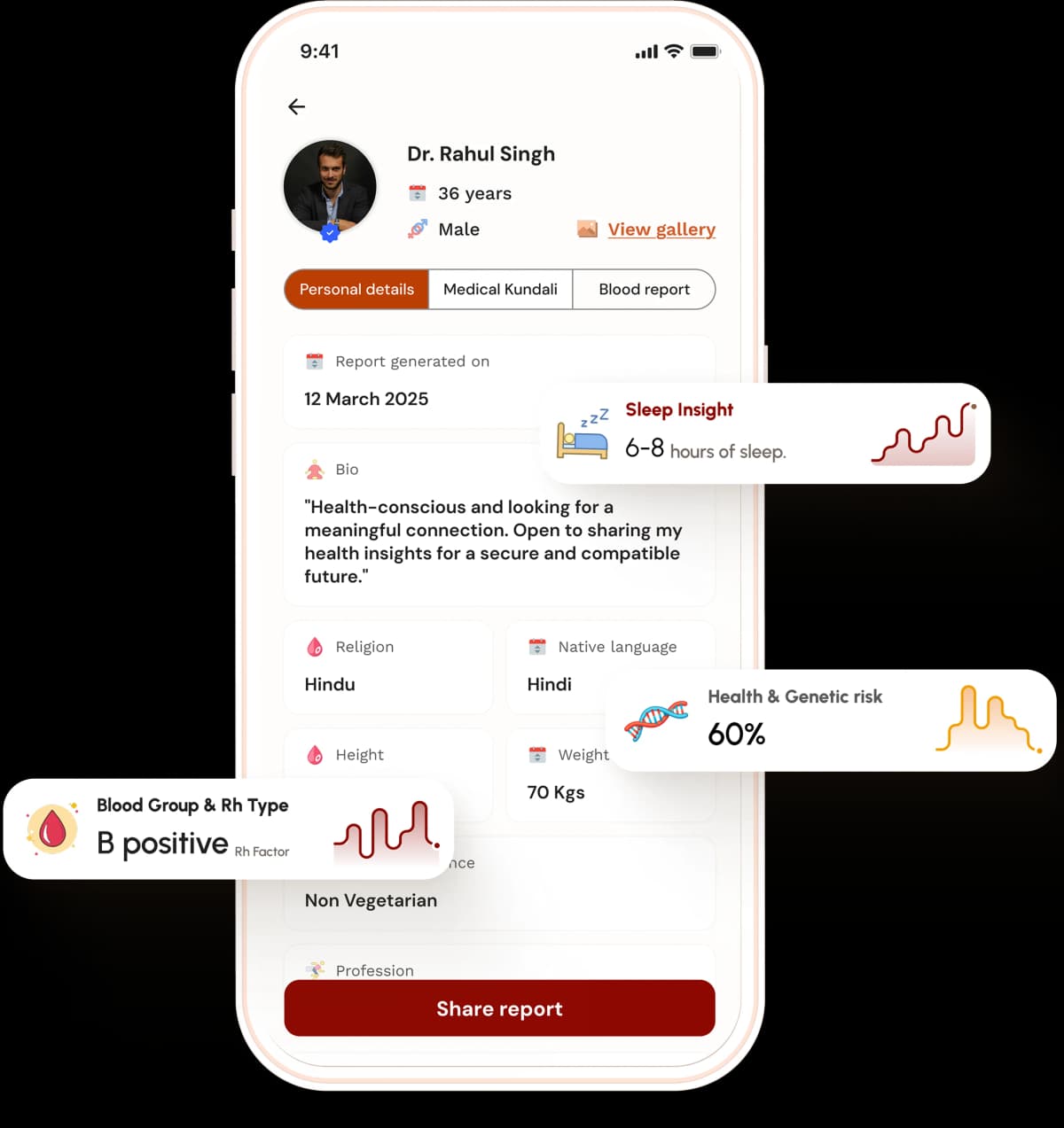 Health Report Mockup