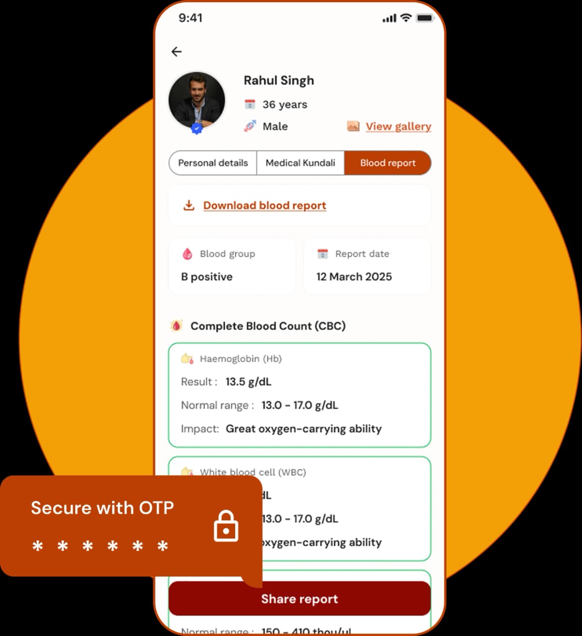 Blood Test Scheduling Mockup